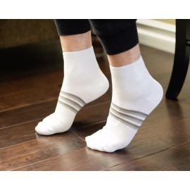 Prestigio Mens Italian Luxury Ankle Socks, Size 11-14, 100% Mercerized Cotton, White