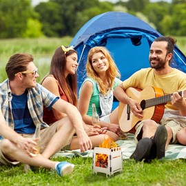 Lixada Camping Stove Folding Portable Titanium Wood Stove Lightweight Folding Kitchen Outdoor Camping Hiking