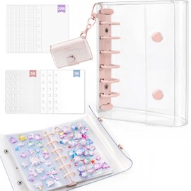 Seal Notebook, a7 Transparent, Clear Binder, Large Capacity, Sealing Book, Removable, Girls, Mini Notebook, Push Purpose, Photo Storage, Adult Transparent Book, Pink