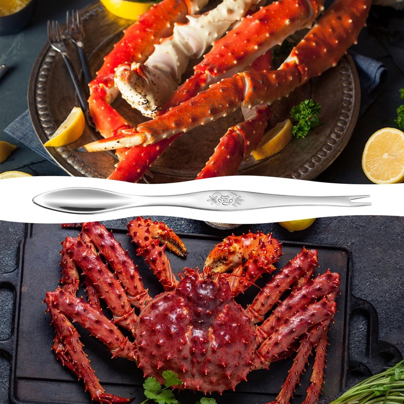 sourcing map 6 Pcs Stainless Steel Crab Forks 6.5 Inch