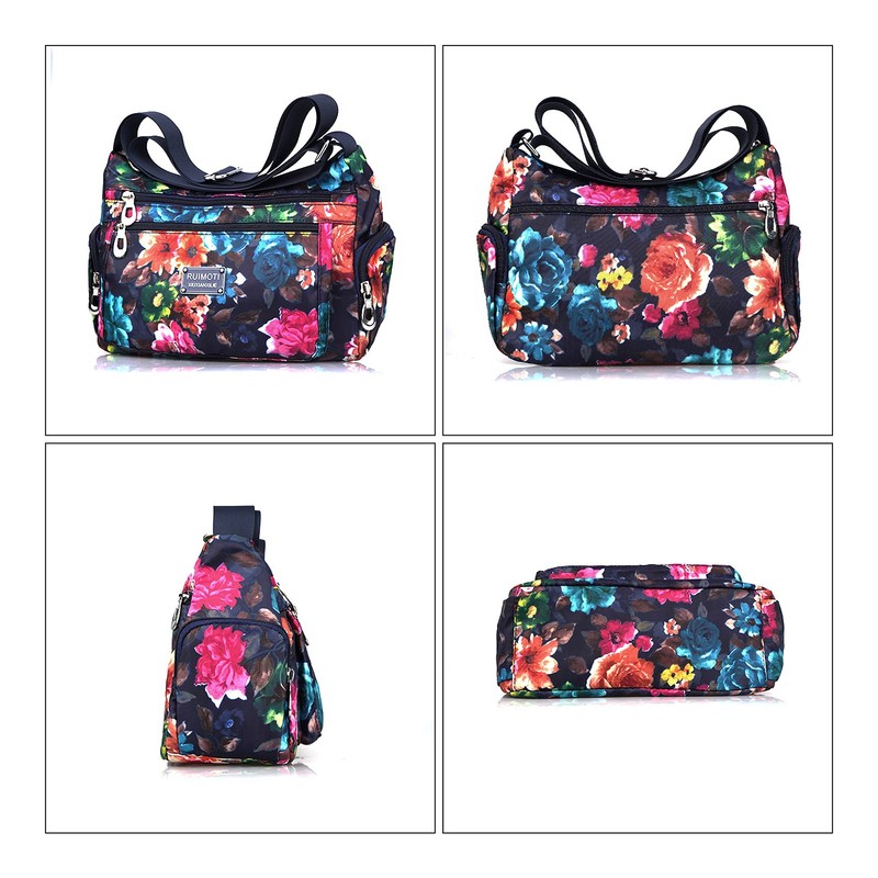 NOTAG Women's Shoulder Bag, Lightweight, Multi-Pocket, Casual Waterproof Nylon Messenger