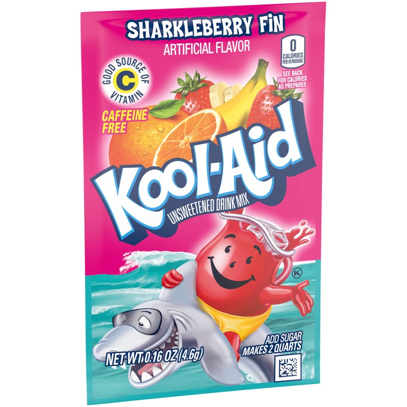 Kool-Aid Unsweetened Caffeine Free Strawberry Orange Punch Zero Calories Powdered
