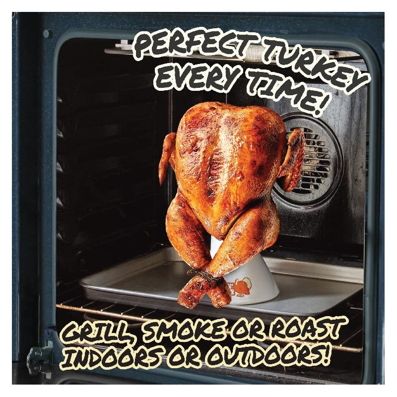 Sittin' Turkey Ceramic Beer Can Roaster & Steamer- Easily Infuse