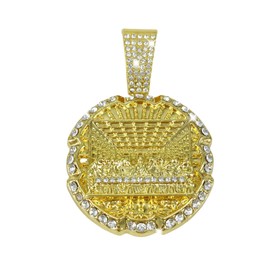 LCWLJL Hip-hop Cuban Chain, Rhinestone Pendant Necklace Jewelry For Men，Men's Fashion Jewelry，Women's Jewelry (Last Supper golden)