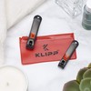 KLIPP Nail Clipper Set for Men and Women, KLIPP Arched Zinc Alloy Nail Clippers with Built in Fingernail Files on Non-Slip Levers C Trim and Shape Finger and Toe Nails with Travel Nail Care Kit
