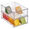 mDesign Plastic Kitchen and Pantry Organizer with Divided Drawer -