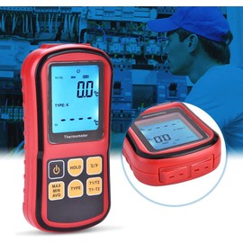 AIHG Digital Thermocouple Thermometer Dual-Channel LCD Backlight Temperature Meter Tester with 2 K-Type Thermocouple for E/J/K/N/R/S/T