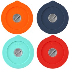 Replacement Lids for Pyrex 7202-PC 1 Cup, Silicone Round Storage Cover Lid for Anchor Hocking Glass Bowl 4 Pack with Date Mark