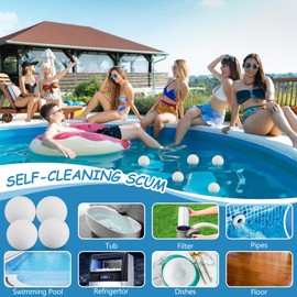 EtsRmi Hot Tub Scum Absorber Balls – 4 Pack Pool Sponge Scum Balls for Spas & Hot Tub, Reusable & Washable Oil Absorber for Spa Maintenance