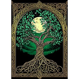 AIRDEA Full Drill Tree of Life Diamond Art Kits Adults, 5D DIY Moon Diamond Painting Kit, Gem Arts and Crafts for Adults for Home Wall Decor 30x40 cm
