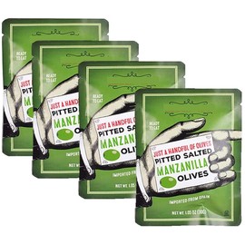 Trader J's Just a Handful of Pitted Salted Manzanilla Olives (4-pack), 1.05 oz each