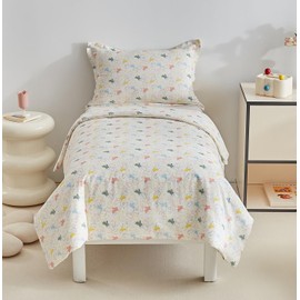 DuShow Cotton Cot Bed Duvet Cover Set,Toddler Bedding Set For Boys and Girls,Toddler Duvet Cover with Pillowcase Reversible Kids Bedding Set-Rabbit,120 x 150