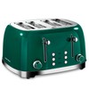 Roter Mond 4 Slice Toaster Retro Stainless Steel with Bagel