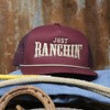 Rodeo Time Just Ranchin Brown & White Mesh Flatbill, Maroon