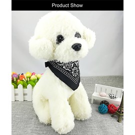 Newtensina Fashion Dog Bandana Collar Dog Collar Boy Medium Bandana Puppy Bandana with Collar for Dogs - Black - XXL