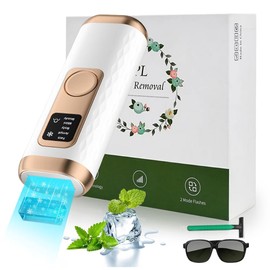 2025 Painless Ice Cool Hair Removal Device – 999,000 Flashes, 5 Intensity Levels, Portable Handheld Laser-Free Hair Remover for Women & Men – Green, US Plug