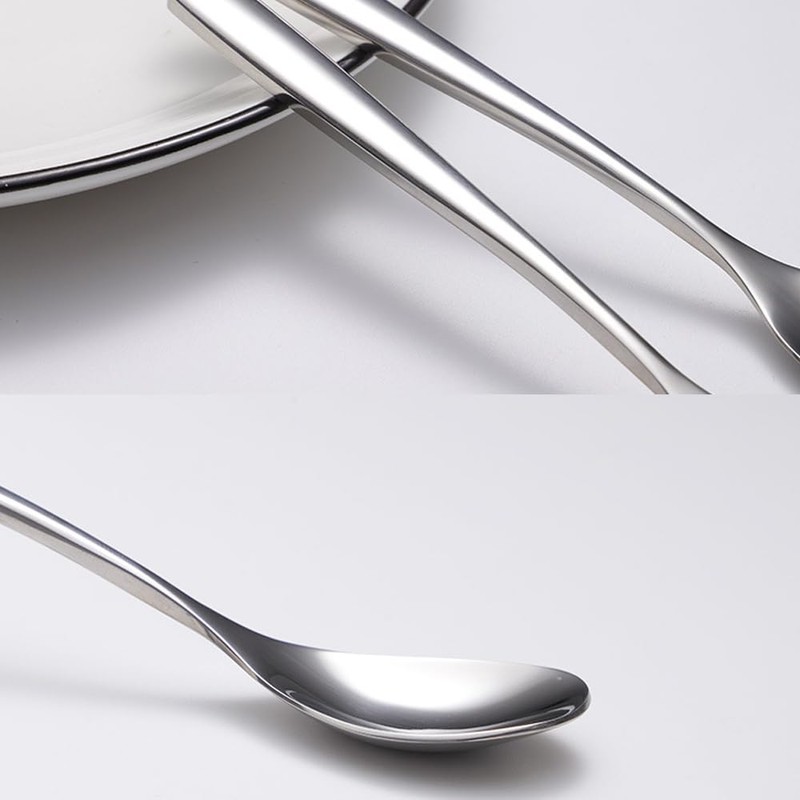 Wenkoni 6.1"Small Dessert Spoons, Yogurt,Coffee,Espresso,Ice Cream Spoons SUS 304 Stainless
