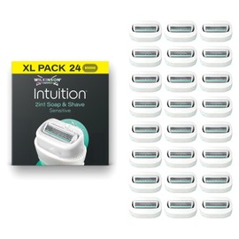 Wilkinson Sword Intuition Soap & Shave Sensitive Women's Razor, 24 Refills