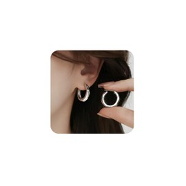[Mesaro] Cute Earrings, Women's, Hypoallergenic, Silver, Swaying, Accessory, Present, Popular, Large Earrings, Simple, Stylish, Everyday Use, Simple, Women's Gift, Copper