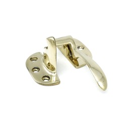 Antique Ice Box Latch, Solid Brass Right Hand 3/8" Offset Ice Box Latch in Non Lacquered Brass, Reproduction of Antique Ice Box Hardware, Beautiful Cabinet Latch Boat Cabinet Latch