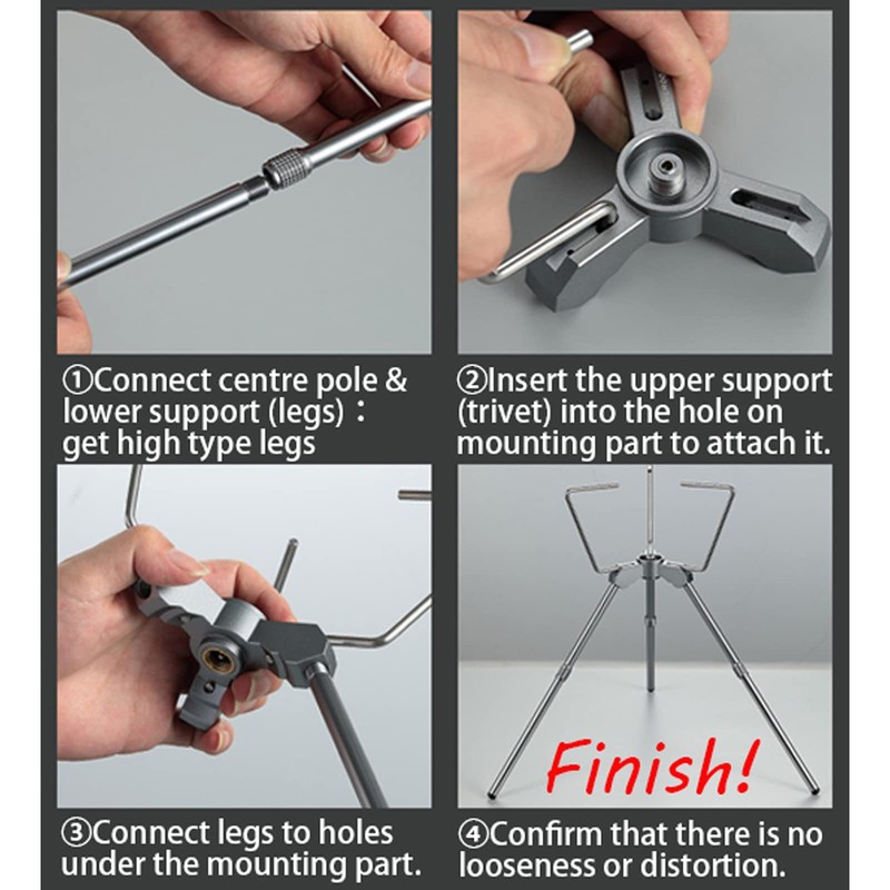 Campingmoon Smart Backpacking Stove Stand Adapter Connection Gas Fuel Canister