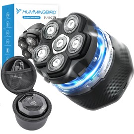 HUMMINGBIRD MK3 Head Shaver for Bald Men - Wet/Dry Electric Rotary Razor, Waterproof, Cordless USB-C Rechargeable Skull Shaver with Case