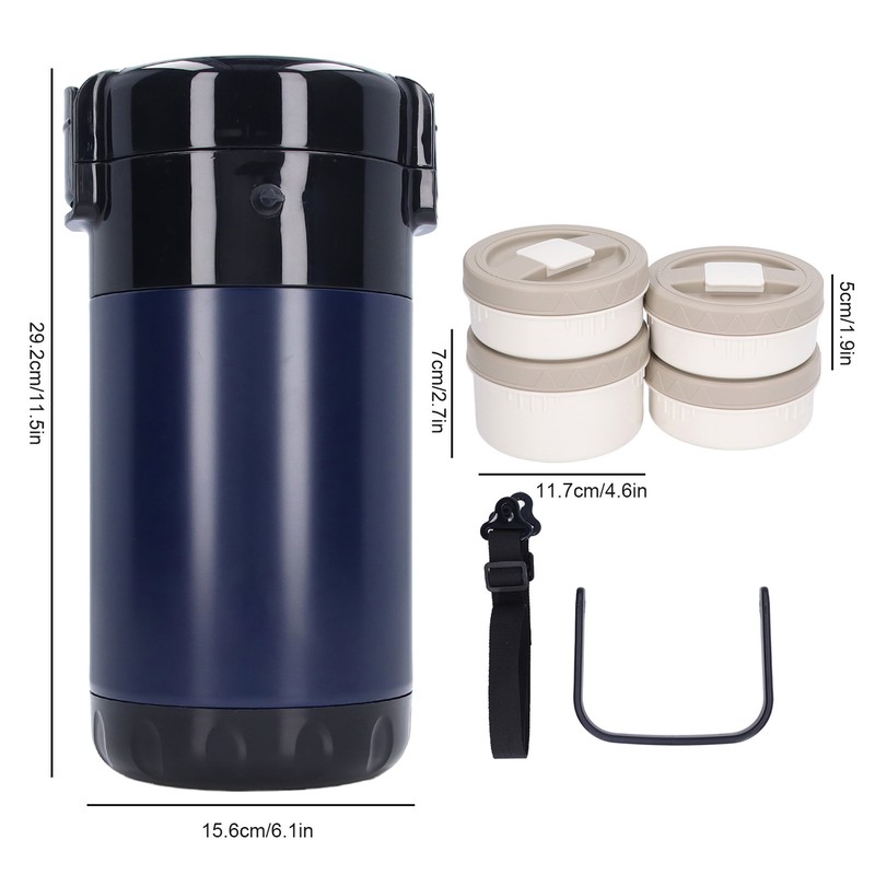 2.6L Thermal Food Container 304 Stainless Steel 4 Layers Vacuum