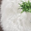 Latepis White Round Rugs 6ft Faux Fur Sheepskin Circle Rug