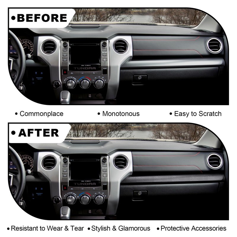 Fancemot Carbon Fiber Center Console Dashboard Panel Cover Compatible with