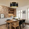 Black Semi Flush Mount Ceiling Light, 15'' Modern Farmhouse Hallway