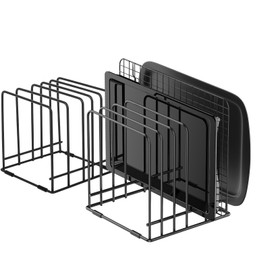 Mythco Kitchen Cabinet Cutting Board organizer, Cookie Sheet Storage Rack,Cabinet Dividers Holder with 5 Slots for Baking Pan Tray Organizer (2 PCS)