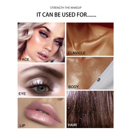 3 Color Glitter Powder Highlighter Makeup, Body Brightens the Natural Three-Dimensional Face Blusher Fairy Highlight Patting Powder.