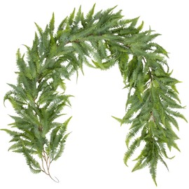 Briful 5ft Long Greenery Garland Boston Fern Floral Garland for Door Mantle Decorations, Lush Realistic Spring Summer Artificial Garland for Home Farmhouse Indoor Decor