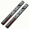 Red Line 2Pc For 1999-2004 POWERSTROKE DIESEL V8 Emblem (Chrome