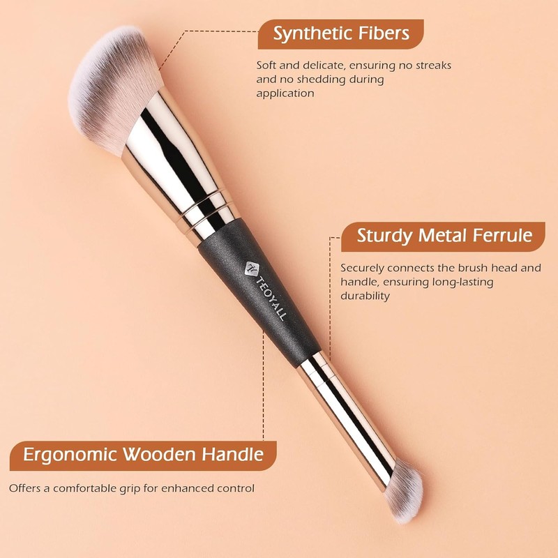 TEOYALL Tioyal Dual End Foundation Under Concealer Brush Curved Angle