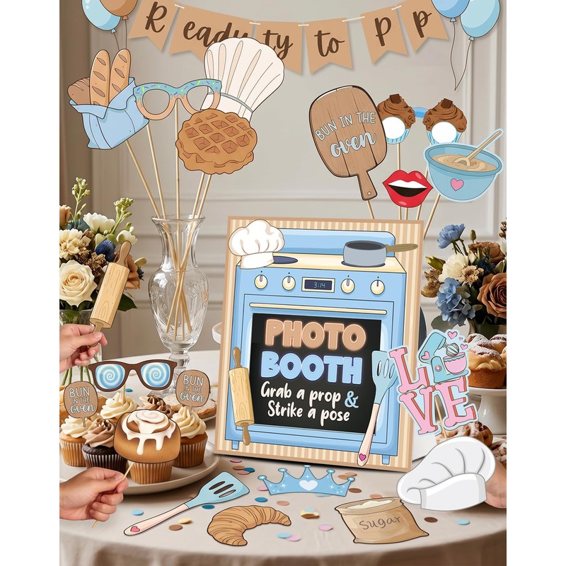 36PCS Bun in the Oven Baby Shower Decorations, Baking Party
