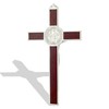 Deluxe Catholic Saint Benedict Wall Crucifix (Silver-Tone)