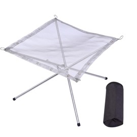 Camping Fire Pit,Stainless Steel Mesh Fire Pit for Outdoors | Foling Cooking Grill with Carrying Bag for Patio Garden Backyard Balcony Park Picnic Hiking