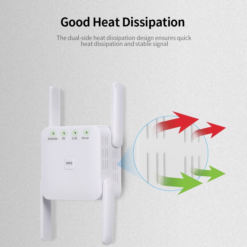 1200Mbps 2.4G 5G Dual Frequency WiFi Repeater WiFi Extender Wireless