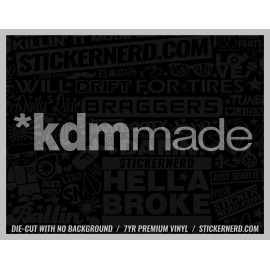 STICKERNERD.COM KDM Made Sticker- Vinyl Car Decals - Funny Window Decal Jdm Euro Tuner Stickers - Black