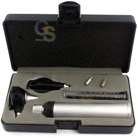 G.S New 3.2V Bright White LED Otoscope Set Includes Disposable Specula Adaptor and 2 Extra Replacement Bulb Come with A Nice Carrying CASE Best Quality