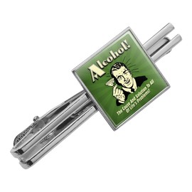GRAPHICS & MORE Alcohol The Cause and Solution to All of Life's Problems Funny Humor Square Tie Bar Clip Clasp Tack- Silver or Gold