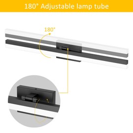 Ralbay Modern LED Black Bathroom Vanity Lights 31.5inch Modern Led Matt Black Vanity Light Fixtures Over Mirror (White Light 6000K)