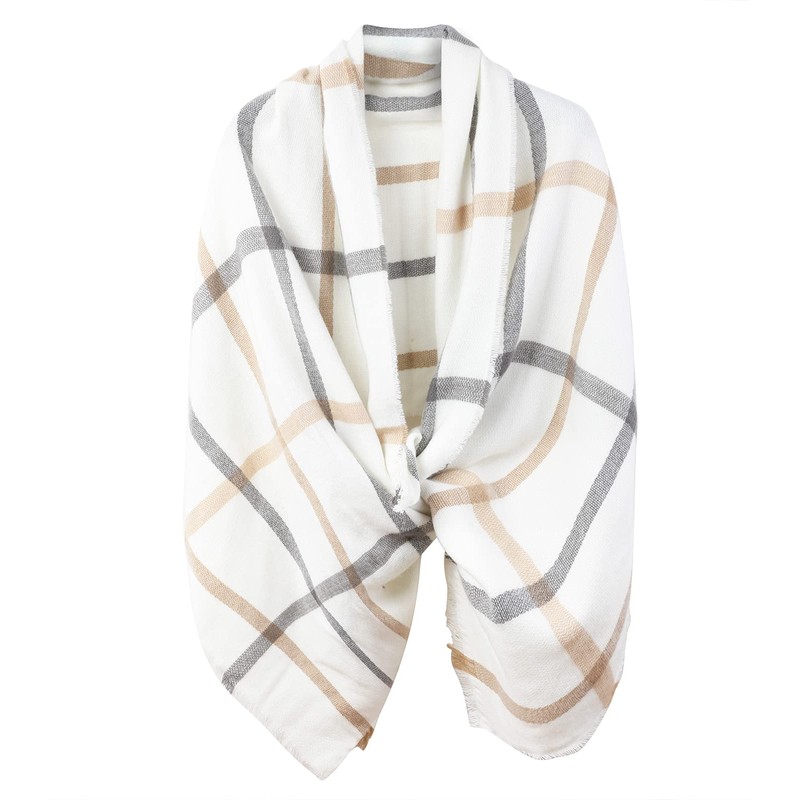 Superora Women's Scarf XXL Shoulder Scarf Checked Blanket Scarf Cuddly