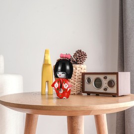 PRETYZOOM Japanese Geisha Kimono Doll Traditional Kokeshi Doll Ornament Wooden Kimono Girl Ornament Asian Geisha Figurines Statues Tabletop Decorations for Home Office Car Birthday Party
