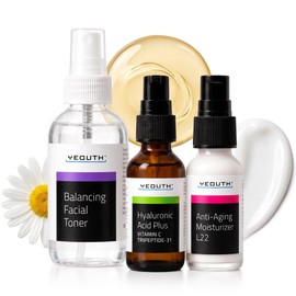 Mejor sistema antienvejecimiento para el cuidado de la piel de YEOUTH, paquete de 3, Serum de Ácido Hialurónico de Calidad Profesional, patentado L22 