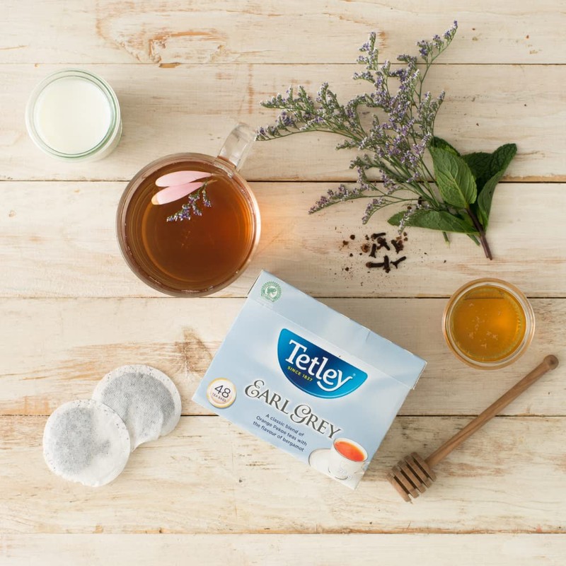 Tetley Earl Grey Black Tea - 48 Tea Bags, 96