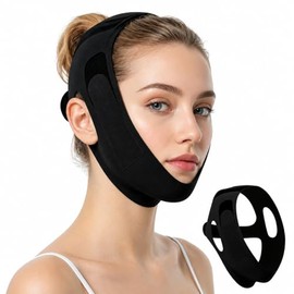 Faja para Papada Mujer, Banda Facial Ajustable Reutilizable | Correa para Levantamiento Facial en V, Reductor de Papada y Moldeador Facial