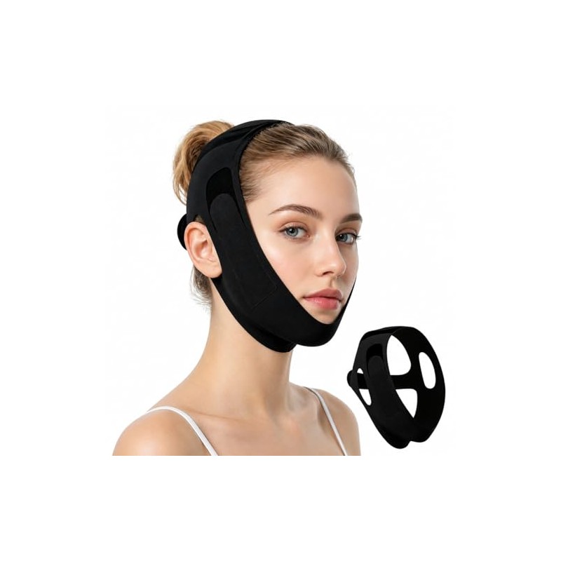 Faja para Papada Mujer, Banda Facial Ajustable Reutilizable | Correa