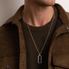 TRUMIUM Black Necklace for Mens Womens Rectangle Onyx Pendant Necklaces